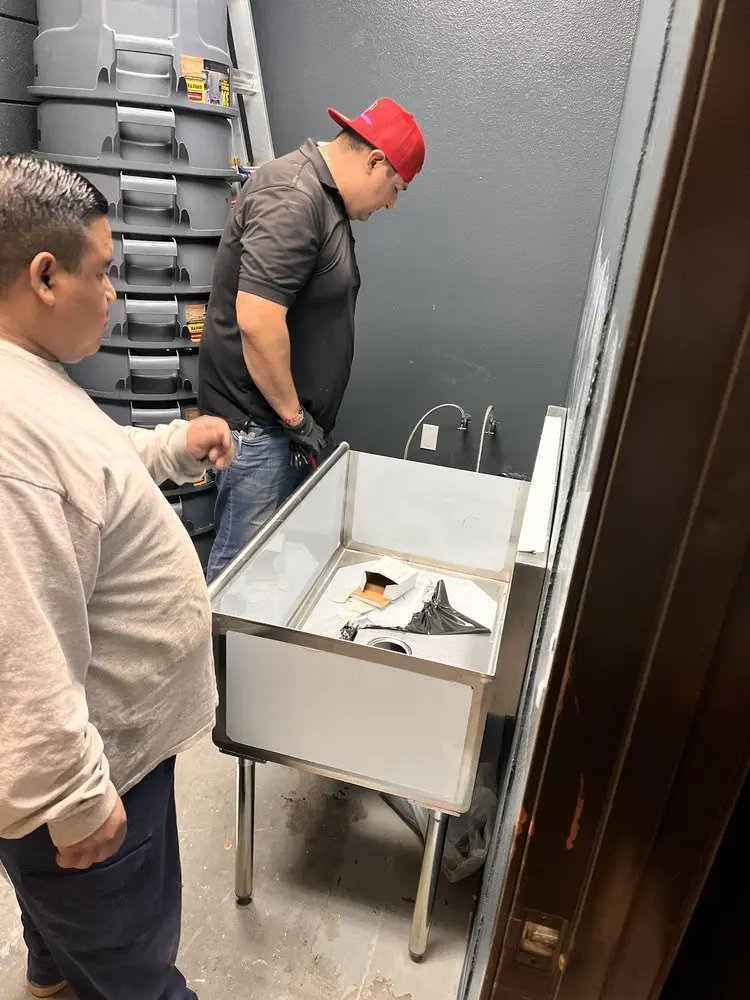 Commercial plumbing and sink installation in Victor
